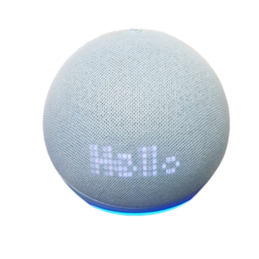 Pre-owned Amazon Echo Dot 5th Gen (C4E8S3) with Clock - Cloud Blue